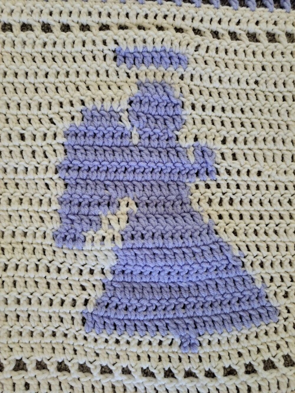 Handmade Crochet Angels Afghan Blanket Colorful Granny Squares Pastel 61" Baby - Picture 2 of 9